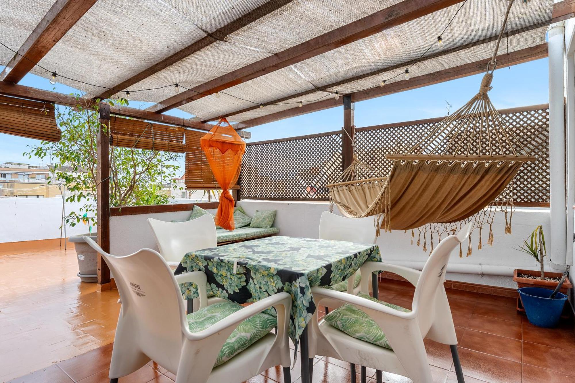 Super Terraza Apartamento Amposta Exterior foto